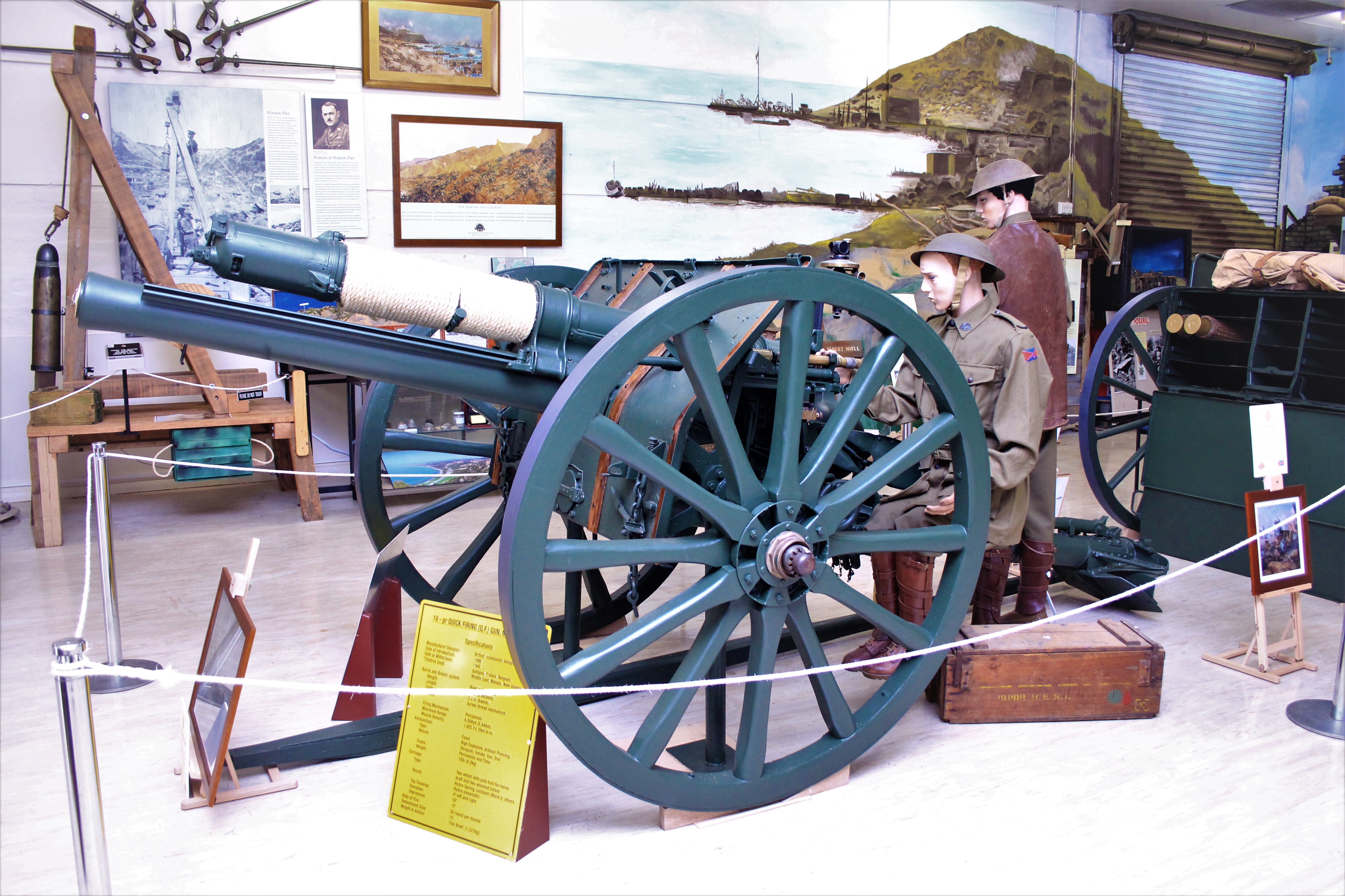 The 18 pounder gun as it would have been operated in WWI